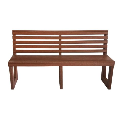 Banco Namoradeira Itália em Madeira Plástica Ripado 3 Lugares 150cm Lanci/ Lc-07