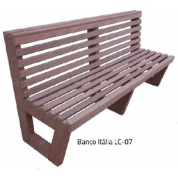 Banco Itália de Madeira Plástica Maciça Marrom Ripado 100% Reciclado 2 Lugares 1,5m / Lc-07 Lanci Ma - 1