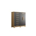 Ver imagem 3 de Cômoda 8 Gavetas 2 Portas com Cabideiro Verona