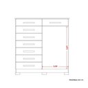 Ver imagem 5 de Cômoda 8 Gavetas 2 Portas com Cabideiro Verona