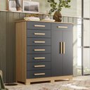 Ver imagem 1 de Cômoda 8 Gavetas 2 Portas com Cabideiro Verona