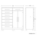 Ver imagem 6 de Cômoda 8 Gavetas 2 Portas com Cabideiro Verona