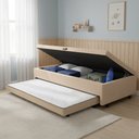 Ver imagem 3 de Base Cama Bibox com Baú Solteiro e Cama Auxiliar 3 em 1 - 88x188x46 Bela