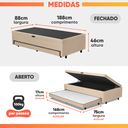 Ver imagem 4 de Base Cama Bibox com Baú Solteiro e Cama Auxiliar 3 em 1 - 88x188x46 Bela
