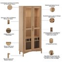 Ver imagem 5 de Cristaleira para Sala de Jantar com Adega 2 Portas de Vidro Madeira Maciça Benton F06 Tauari - Lyam