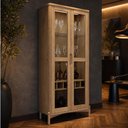 Ver imagem 3 de Cristaleira para Sala de Jantar com Adega 2 Portas de Vidro Madeira Maciça Benton F06 Tauari - Lyam