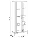 Ver imagem 6 de Cristaleira para Sala de Jantar com Adega 2 Portas de Vidro Madeira Maciça Benton F06 Tauari - Lyam