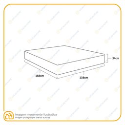 Colchão de Casal - Castor - Super Luxo Plush Light - Molas Ensacadas 138x188x34cm - 3