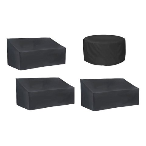 Kit 3 Capas Compatível Sofá + 1 Capa Mesa Preto