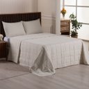 Ver imagem 3 de Kit Cobre Leito Colcha Speciale Casal Matelado Toque Acetinado 400 Fios 3 Peças Palha