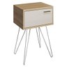 Mesa de Cabeceira 881 Noce - 1 Gaveta com Pés Cromados - Carraro - 1
