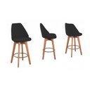 Ver imagem 4 de Kit 2 Banquetas Maysa Giratória para Bancada ou Cozinha - Tecido Preto
