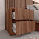 Ver imagem 3 de Cama Solteiro Cabeceira e Mesa C/ 2 Gavetas sob Medida Mdf Cor:nogueira Cadiz