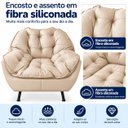 Ver imagem 4 de Poltrona Capri Decorativa Curvin Pés Metal Confortável - Bege