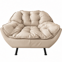 Ver imagem 2 de Poltrona Capri Decorativa Curvin Pés Metal Confortável - Bege