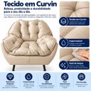 Ver imagem 6 de Poltrona Capri Decorativa Curvin Pés Metal Confortável - Bege
