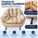 Ver imagem 5 de Poltrona Capri Decorativa Curvin Pés Metal Confortável - Bege