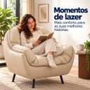 Ver imagem 7 de Poltrona Capri Decorativa Curvin Pés Metal Confortável - Bege
