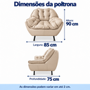 Ver imagem 3 de Poltrona Capri Decorativa Curvin Pés Metal Confortável - Bege