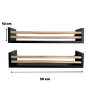 Ver imagem 2 de Kit 3 Prateleiras Pretas para Banheiro Mdf - Dulce