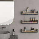 Ver imagem 1 de Kit 3 Prateleiras Pretas para Banheiro Mdf - Dulce