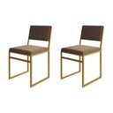 Ver imagem 1 de Kit 2 Cadeiras Industrial Isa Veludo Base Dourado Mesa Sala Jantar Cozinha Decor - Dourado/marrom
