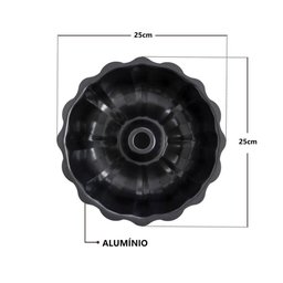 Forma para Bolo e Pudim 25cm em Alumínio Antiaderente Furo Central - 2