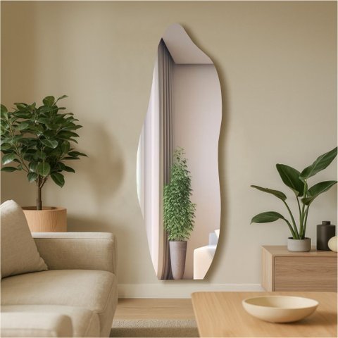 Espelho Orgânico 80x35cm E06 Luxo de Alta Qualidade Sala Banheiro Quarto Hall