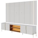 Ver imagem 2 de Painel Tv 75 Pol Led e Rack Sala Pé Metal Gior Off/freijó C05 - Mpozenato