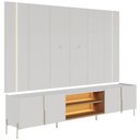 Ver imagem 1 de Painel Tv 75 Pol Led e Rack Sala Pé Metal Gior Off/freijó C05 - Mpozenato