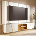 Ver imagem 4 de Painel Tv 75 Pol Led e Rack Sala Pé Metal Gior Off/freijó C05 - Mpozenato