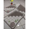 Tapete de Crochê Kit Passadeira Escada Criativa Cor: Bege - 1