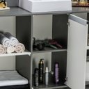 Ver imagem 4 de Gabinete Espelheira 120cm Plena Grandelite Cinza/Chumbo/Branco