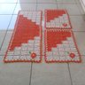 Tapete de Crochê Kit Passadeira Escada Criativa Cor: Laranja - 2