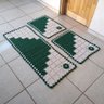 Tapete de Crochê Kit Passadeira Escada Criativa Cor: Verde - 1