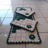 Tapete de Crochê Kit Passadeira Escada Criativa Cor: Verde - 3