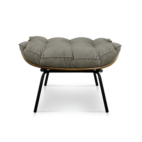 Puff Decorativo Costela Sala e Escritório Suede Cappuccino