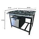 Ver imagem 4 de Fogão Alta Pressão 6 Bocas Alcazon com Forno 75 Litros Tampa Inox Acz-010+aczf-004