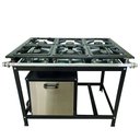 Ver imagem 2 de Fogão Alta Pressão 6 Bocas Alcazon com Forno 75 Litros Tampa Inox Acz-010+aczf-004