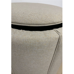 Puff Redondo Baú Não É Segredo Debrum Linho Palha 40x45 Ns0602 - 3