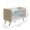 Ver imagem 2 de Berço Mini Cama Americano Retrô Carvalho/branco - Qmovi