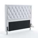 Ver imagem 1 de Cabeceira Estofada Para Cama Box Centaurus 160 Para Cama Queen Couro Artificial Branco Aradecor