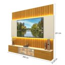 Ver imagem 4 de Painel para TV 85 Polegadas Conecta 3 Portas 100% MDF com LED Naturale/Off White - Pnr Móveis