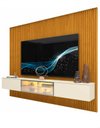 Ver imagem 3 de Conjunto Painel Home Modulo Suspenso de Parede TV 85 P Nanda Cor:Off White/Madeira