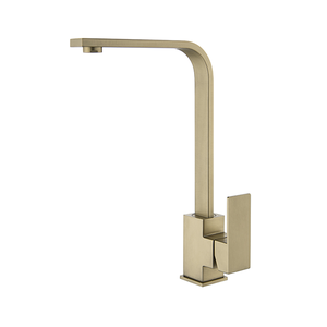 Torneira Misturador Monocomando Dourado Fosco Quadrado para Cozinha ou Banheiro Bica Giratória