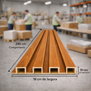 Ver imagem 2 de Painéis Ripados WPC 23mm Freijó 290x16cm - Revestimento Decorativo Parede Sala Quarto Cozinha
