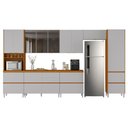 Ver imagem 3 de Armário de Cozinha Completa 13 Portas 7 Gavetas Lais Madeirado/fendi