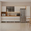 Ver imagem 1 de Armário de Cozinha Completa 13 Portas 7 Gavetas Lais Madeirado/fendi