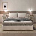 Ver imagem 2 de Kit 2 Mesas de Cabeceira 100% MDF Porta Reversível Detalhes Curvos Marrom