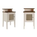 Ver imagem 1 de Kit 2 Mesas de Cabeceira 100% MDF Porta Reversível Detalhes Curvos Marrom